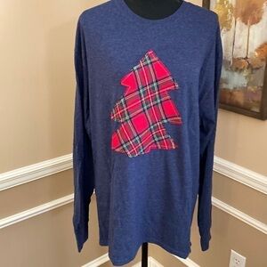 Christmas Tree Hanes Tee Shirt Large EUC